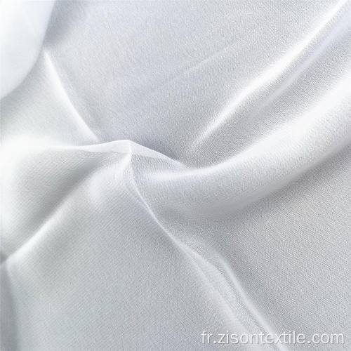 Tissus de robe en mousseline de soie 100% polyester blanc